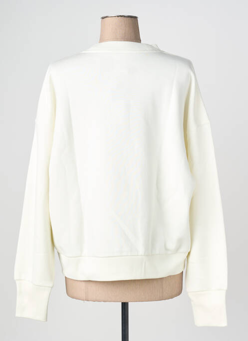 Pull col roulé stretch manches longues blanc ADIDAS femme