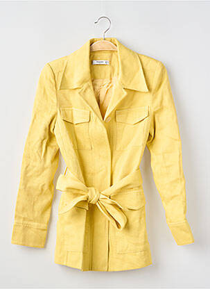 Veste casual poignets boutonnés avec fente jaune MANGO femme