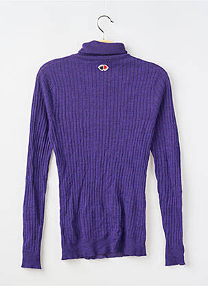 Pull col roulé tissage côtelé manches longues violet LA PETITE FRANCAISE femme