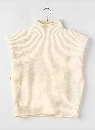 Pull stretch manches courtes beige LOAVIES femme