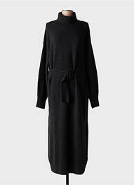 Robe pull stretch manches longues noir YAYA femme