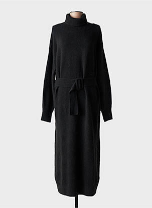 Robe pull stretch manches longues noir YAYA femme