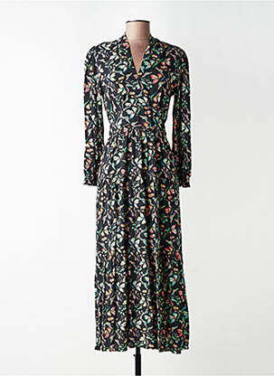 Robe longue manches longues manches longues noir INDI & COLD femme