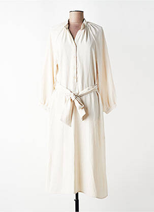 Robe longue manches longues manches longues beige TOUPY femme