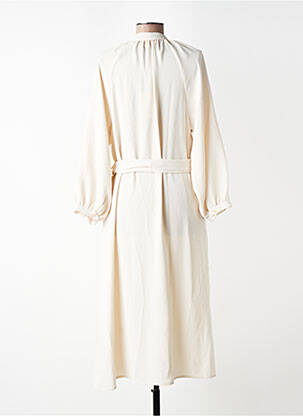 Robe longue manches longues manches longues beige TOUPY femme