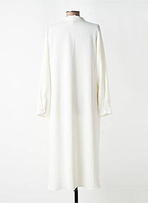 Robe mi-longue coupe fluide manches longues beige TOUPY femme