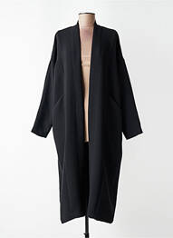 Manteau long coupe cintrée sans capuche noir TOUPY femme