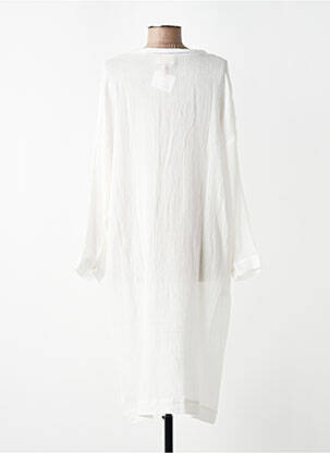 Robe mi-longue coupe fluide manches longues beige TOUPY femme