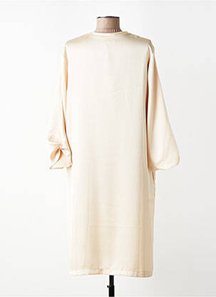 Robe mi-longue coupe fluide manches 3/4 beige TOUPY femme