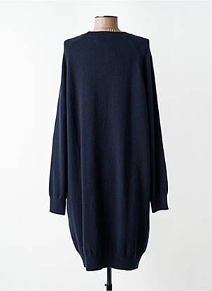 Robe pull resserrée sur le bas manches longues bleu MAJESTIC FILATURES femme
