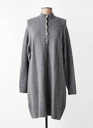 Robe pull resserrée sur le bas manches longues gris YERSE femme