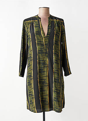 Robe courte manches longues manches longues vert MOMONI femme