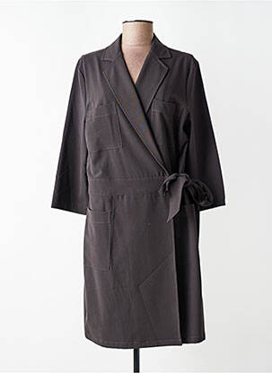 Robe mi-longue manches 3/4 manches 3/4 gris YAYA femme