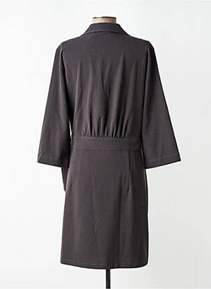 Robe mi-longue manches 3/4 manches 3/4 gris YAYA femme