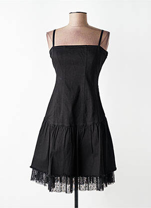 Robe courte coupe cintrée fines bretelles noir LIU JO femme