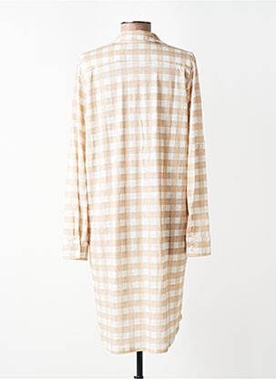 Robe courte coupe fluide manches longues beige MAJESTIC FILATURES femme