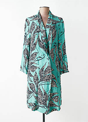 Manteau long coupe cintrée sans capuche vert MAGNOLIA TRENDY femme