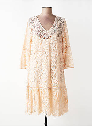 Robe mi-longue manches 3/4 manches 3/4 rose MARC AUREL femme
