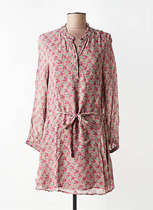 Robe courte coupe fluide manches longues violet INDI & COLD femme