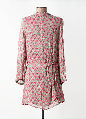 Robe courte coupe fluide manches longues violet INDI & COLD femme