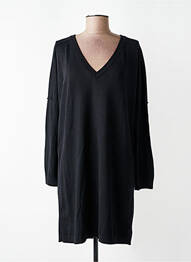 Robe pull resserrée sur le bas manches longues noir HANA SAN femme