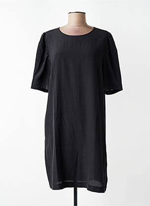 Robe courte fermeture zippée au dos manches courtes noir IDANO femme
