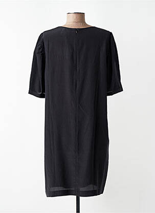 Robe courte fermeture zippée au dos manches courtes noir IDANO femme
