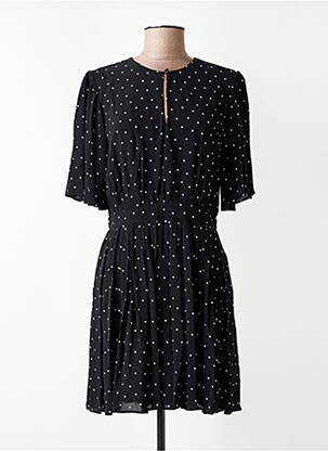 Robe courte manches courtes manches courtes noir IDANO femme
