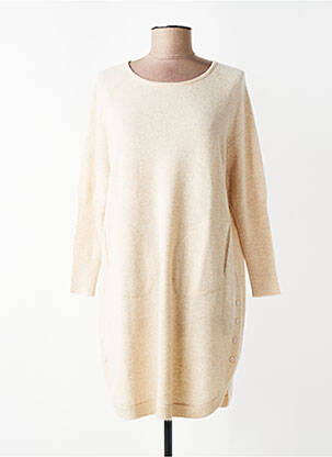 Robe pull resserrée sur le bas manches longues beige ESTHEME femme