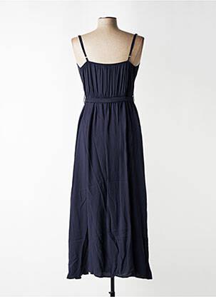 Robe longue manches bretelles ajustables fines bretelles bleu KOCCA femme