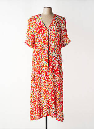 Robe longue manches courtes manches courtes rouge LA PETITE FRANCAISE femme