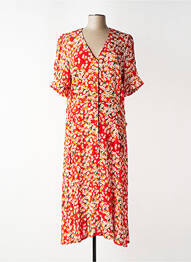 Robe longue manches courtes manches courtes rouge LA PETITE FRANCAISE femme