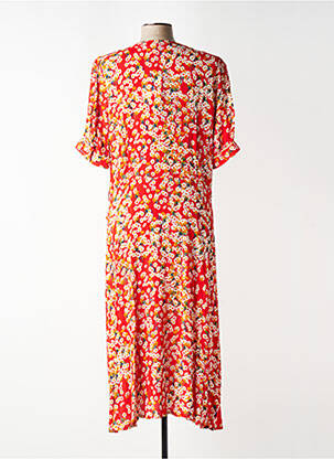 Robe longue manches courtes manches courtes rouge LA PETITE FRANCAISE femme