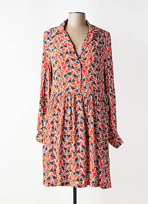 Robe courte coupe fluide manches longues rouge LA PETITE FRANCAISE femme