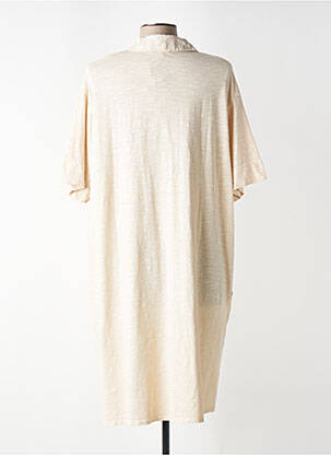 Robe mi-longue manches courtes manches courtes beige YERSE femme