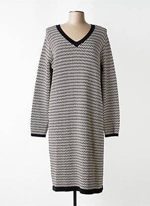Robe pull col v manches longues noir ZILCH femme