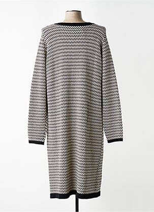 Robe pull col v manches longues noir ZILCH femme