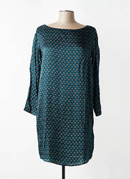 Robe mi-longue coupe fluide manches longues vert R95TH femme
