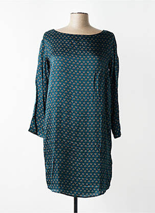 Robe mi-longue coupe fluide manches longues vert R95TH femme