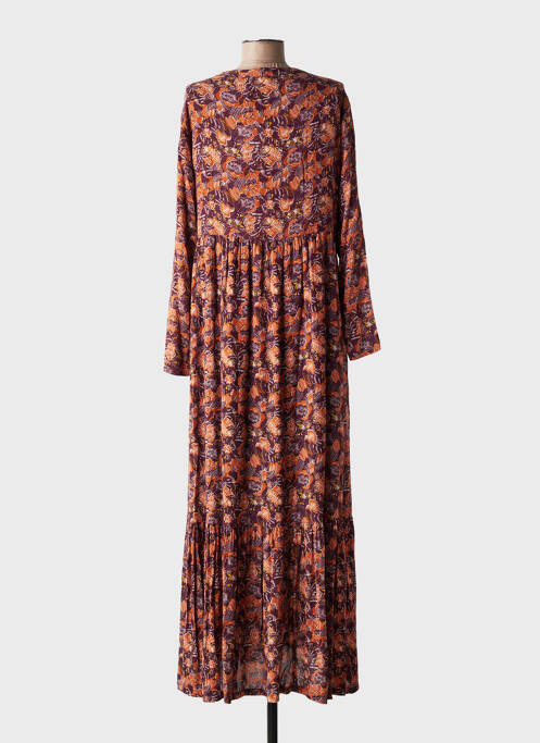 Robe longue manches longues manches longues orange INDI & COLD femme