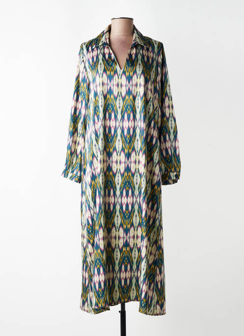 Robe longue manches longues manches longues vert TOUPY femme