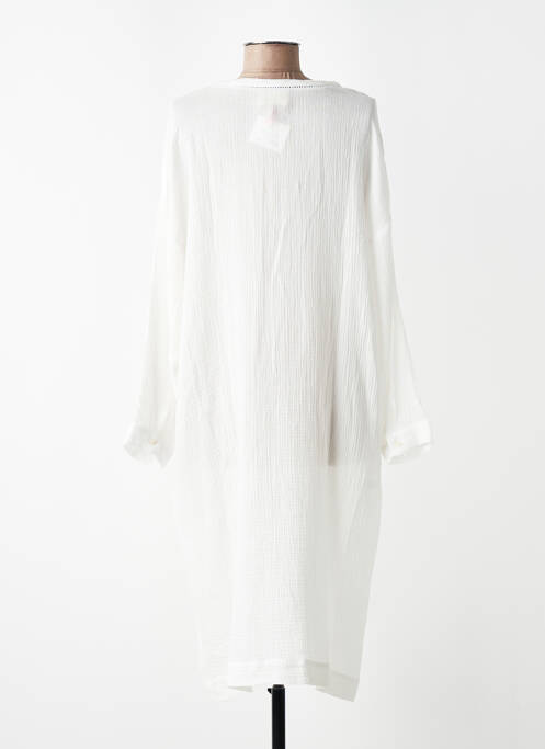 Robe mi-longue coupe fluide manches longues beige TOUPY femme