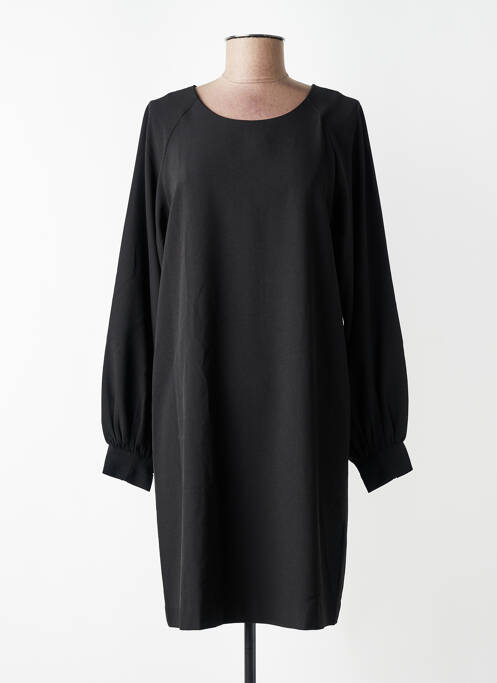 Robe courte manches longues manches longues noir ICHI femme
