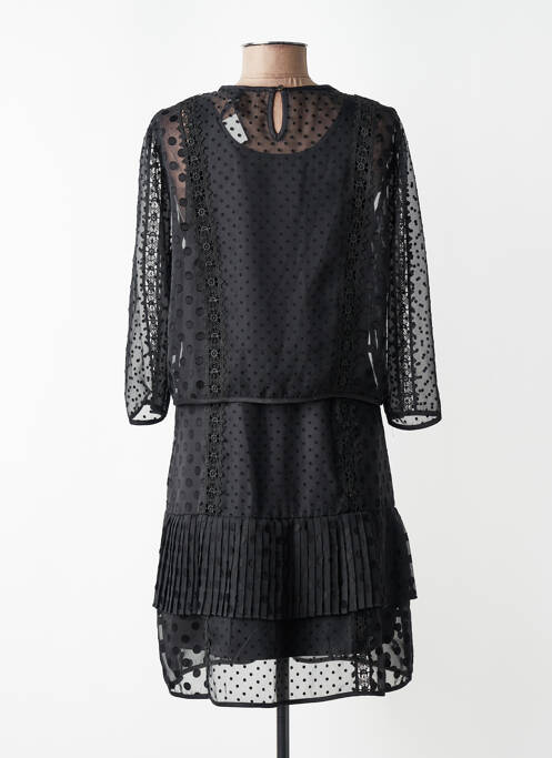 Robe mi-longue coupe fluide manches longues noir MAISON SCOTCH femme