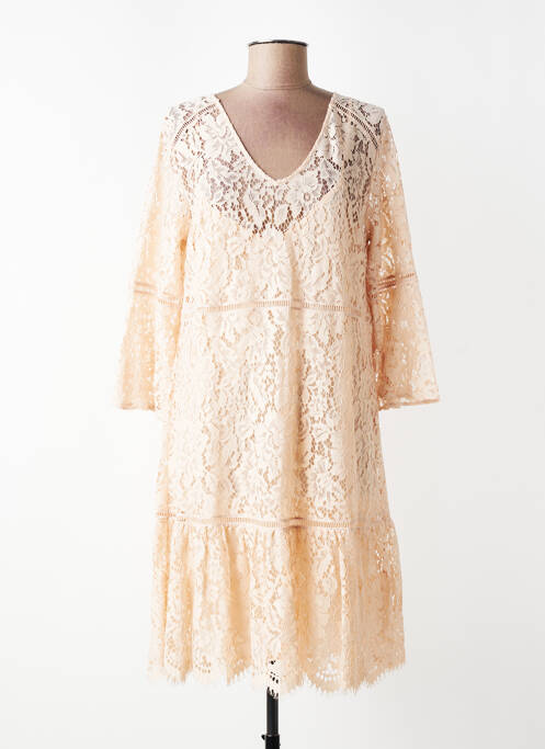 Robe mi-longue manches 3/4 manches 3/4 rose MARC AUREL femme