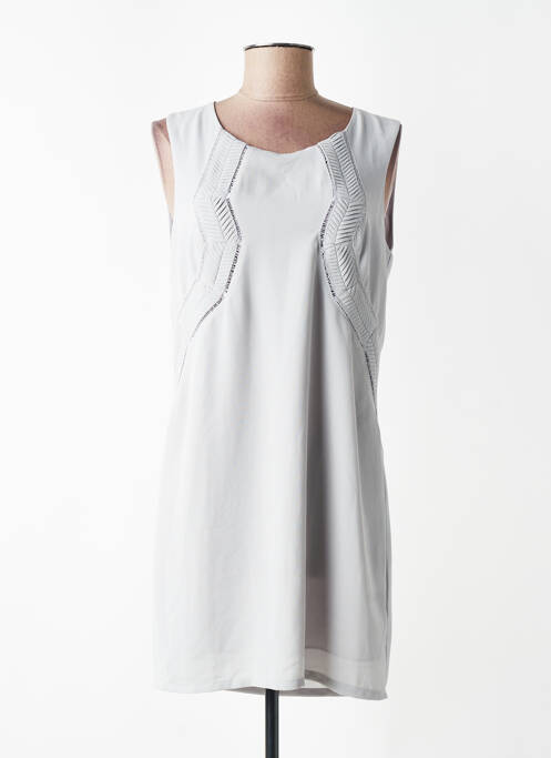 Robe courte sans manche sans manche gris COLOR BLOCK femme