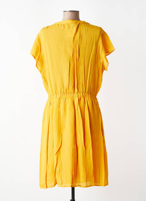 Robe mi-longue coupe fluide manches courtes jaune HARRIS WILSON femme