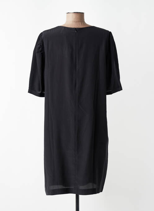 Robe courte fermeture zippée au dos manches courtes noir IDANO femme