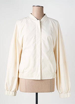 Blouson effet matière satinée beige YAYA femme