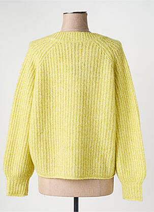 Pull tissage chiné manches longues vert ESTHEME femme